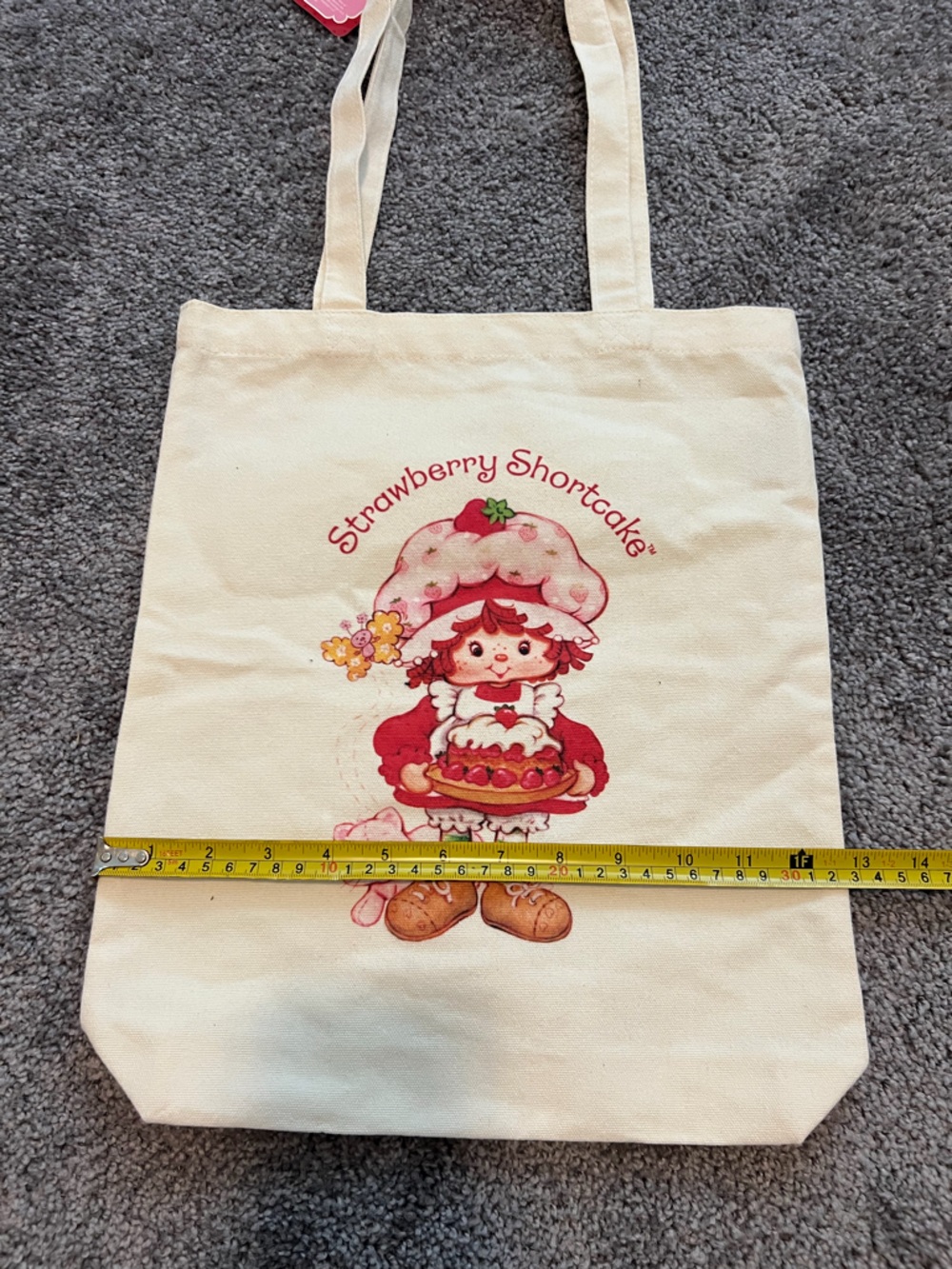 Strawberry Shortcake Cream Canvas Tote NWT - Picture 6 of 6